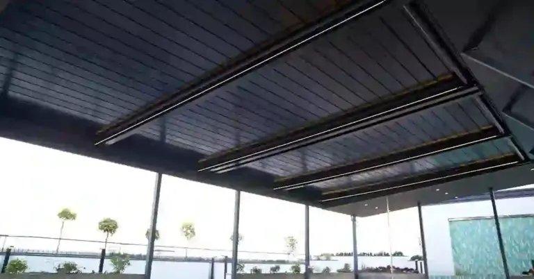 سقف متحرک آلومینیومی روف گاردن برج نیلوفر زعفرانیه