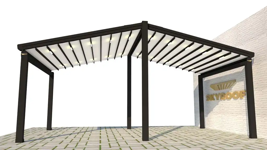 مدل سقف متحرک پارچه ای گلخانه ای - اسکای روف
